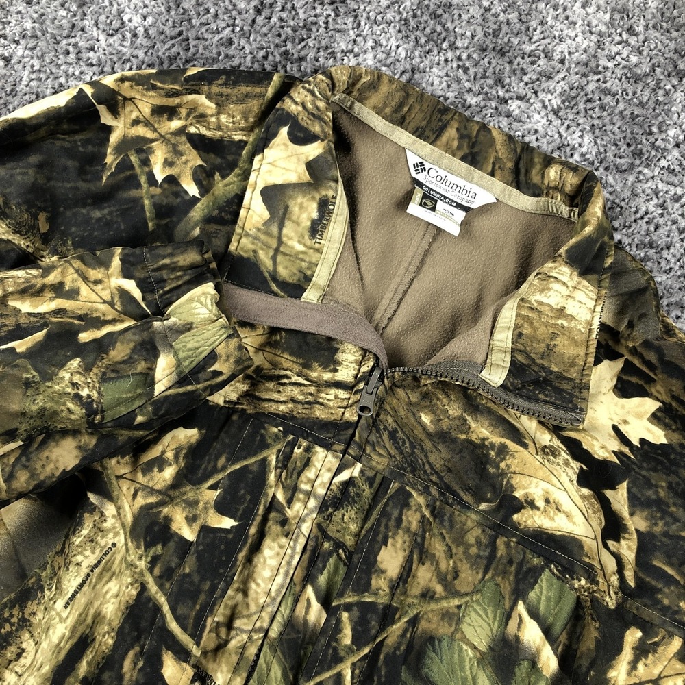 Columbia Interchange Jacket Mens XL Brown Camo Hunting Fleece‎ Lined HM7101